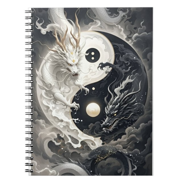Yin-Yang-Drache Notizblock (Vorderseite)