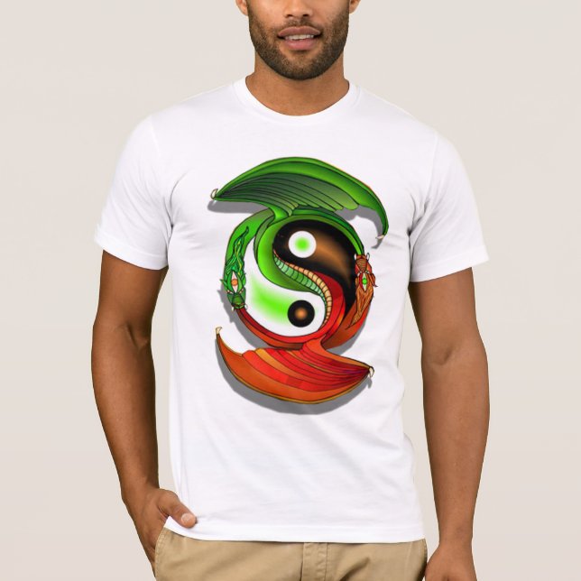 Yin Yang Drache T-Shirt (Vorderseite)