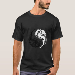 Yin Yang Drache-T - Shirt Schwarzweiss