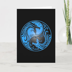 Yin Yang Drachen, Blau und Schwarzes Karte