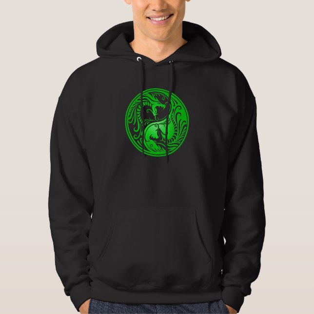 Yin Yang Drachen, grün Hoodie (Vorderseite)