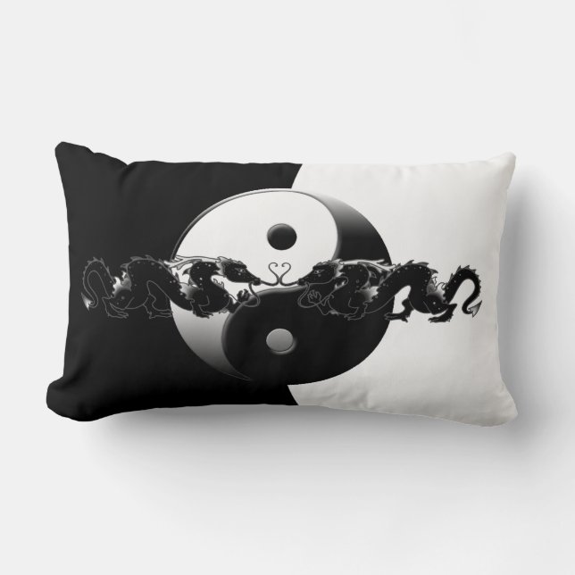 Yin Yang Drachen Lendenkissen (Vorderseite)