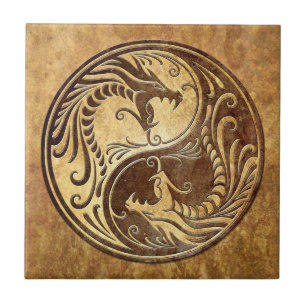 Yin Yang Drachen, Stein Fliese