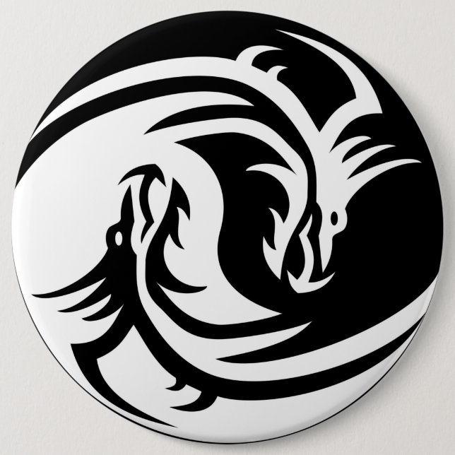 Yin Yang Dragon Button (Vorderseite)