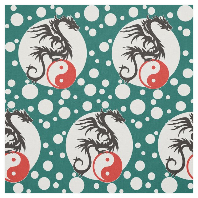Yin & Yang Dragon Energy + Ihr Backgr. Ideen Stoff (Muster)