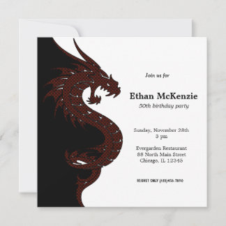 Yin Yang Dragon Geburtstagsthema Einladung
