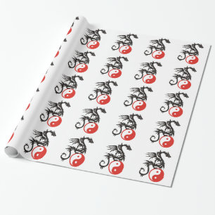 Yin & Yang Dragon Geschenkpapier