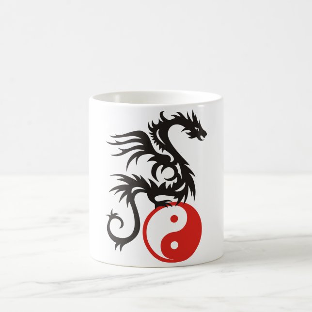 Yin & Yang Dragon Kaffeetasse (Mittel)