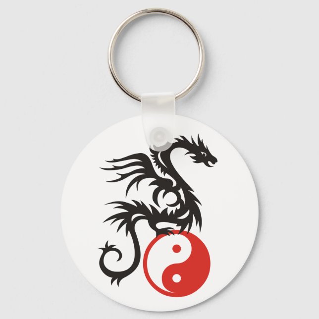 Yin & Yang Dragon Schlüsselanhänger (Vorderseite)