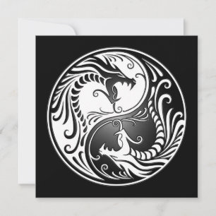 Yin Yang Dragons, weiß und schwarz