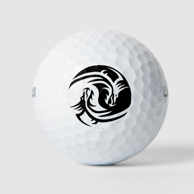 Yin Yang Draons Golfbälle (Vorderseite)