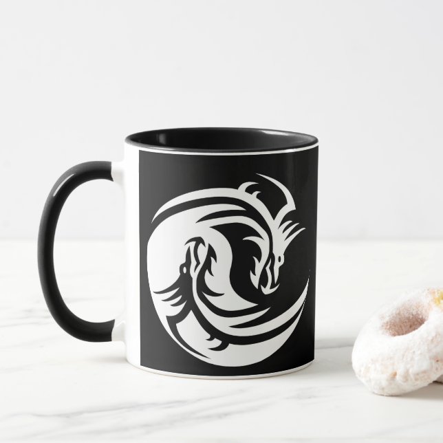 Yin Yang Draons Kaffeetasse (Mit Donut)