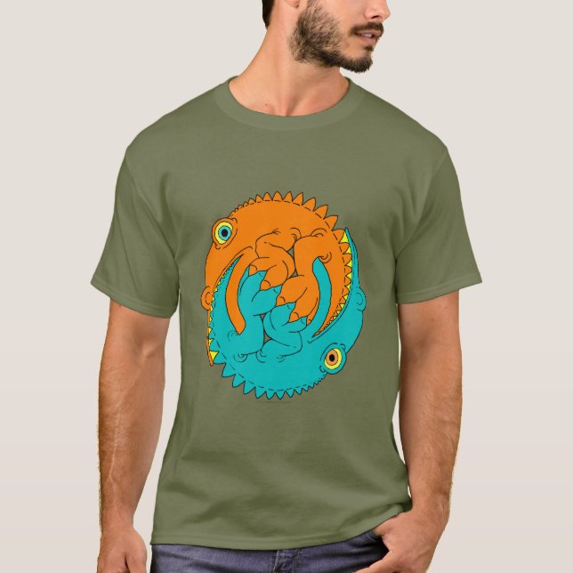 Yin Yang Eidechsen T-Shirt (Vorderseite)