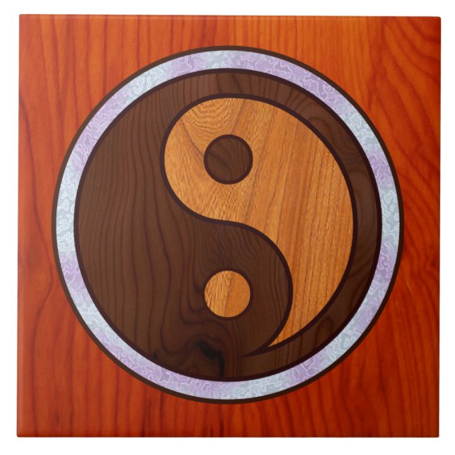 Yin-Yang Einlegearbeit Fliese (Vorderseite)