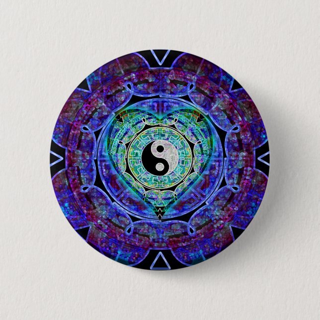 Yin Yang Energie-Fluss Button (Vorderseite)