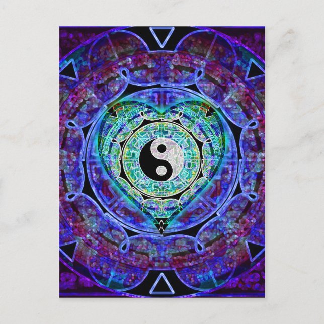 Yin Yang Energy Flow Postkarte (Vorderseite)