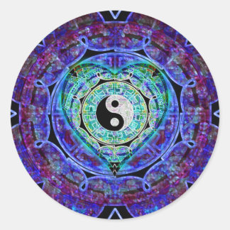 Yin Yang Energy Flow Runder Aufkleber
