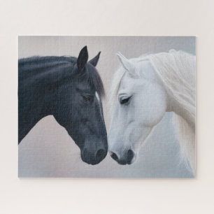 Yin Yang Equine Harmonie: Schwarze und Weiße Pferd Puzzle