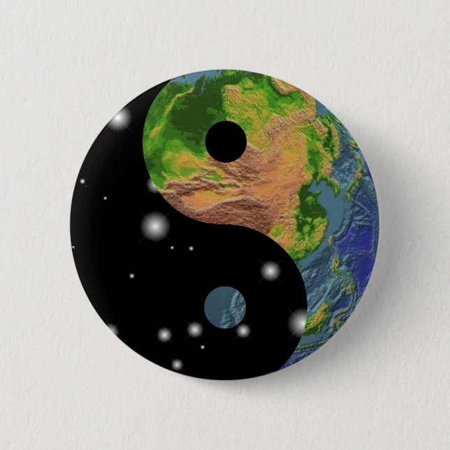 Yin Yang Erde Button (Vorderseite)
