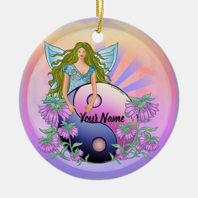 Yin Yang  fairy  Keramik Ornament (Vorne)