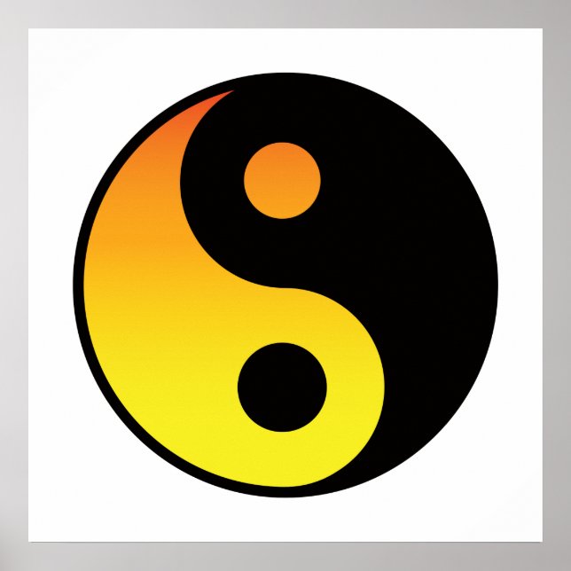 Yin Yang Farbsymbol Poster (Vorne)
