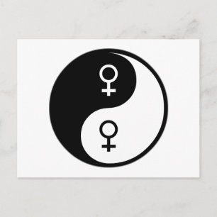 Yin Yang Feminismus Postkarte