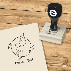 Yin Yang Fisch Cartoon Gummistempel