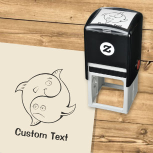 Yin Yang Fisch Cartoon Permastempel