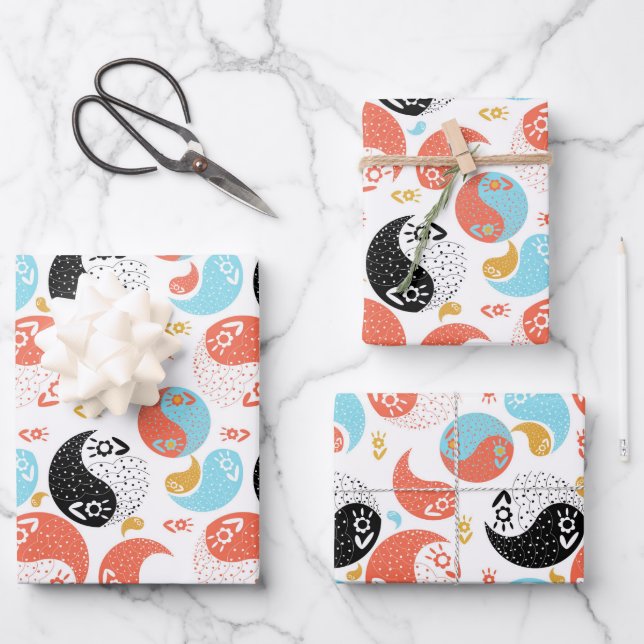 Yin Yang Fisch Geschenkpapier Set (Vorderseite)