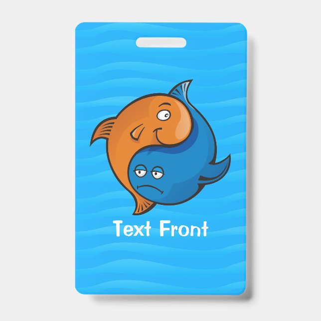 Yin Yang Fish Cartoon Ausweis (Vorderseite)