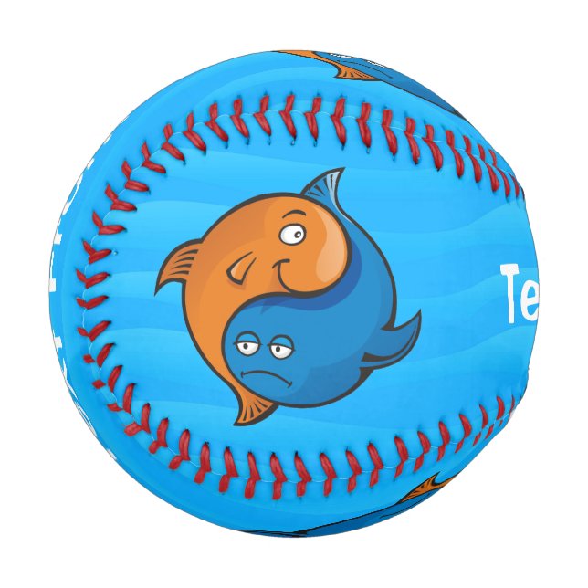 Yin Yang Fish Cartoon Baseball (Rückseite Rechts)