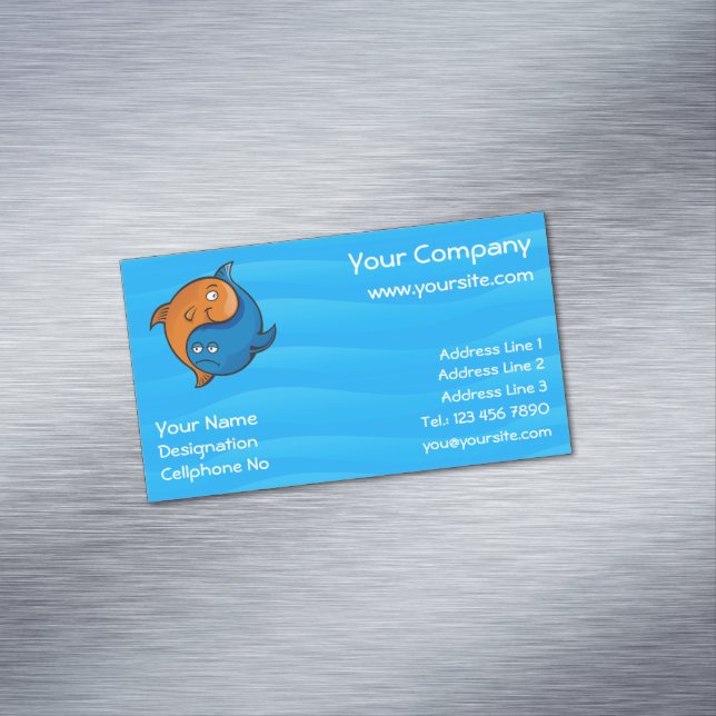 Yin Yang Fish Cartoon Business Card Magnet (Beispiel)