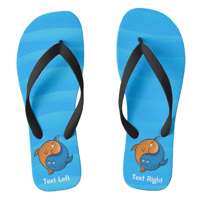 Yin Yang Fish Cartoon Flip Flops (Fußbett)