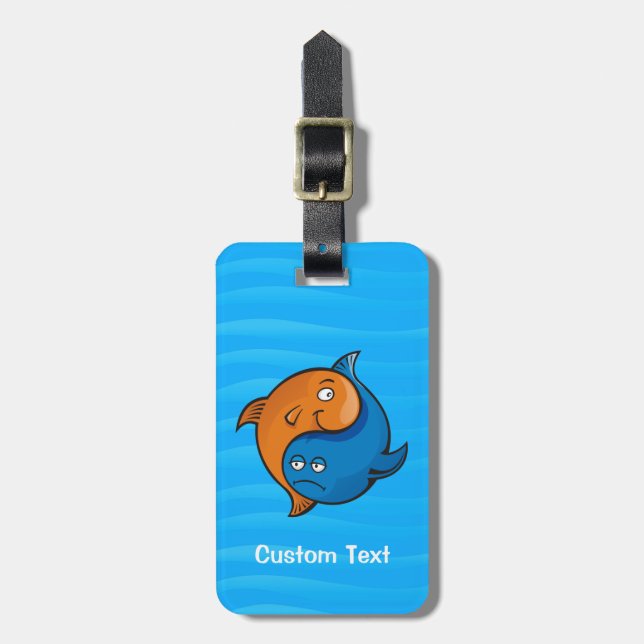 Yin Yang Fish Cartoon Gepäckanhänger (Vorderseite vertikal)
