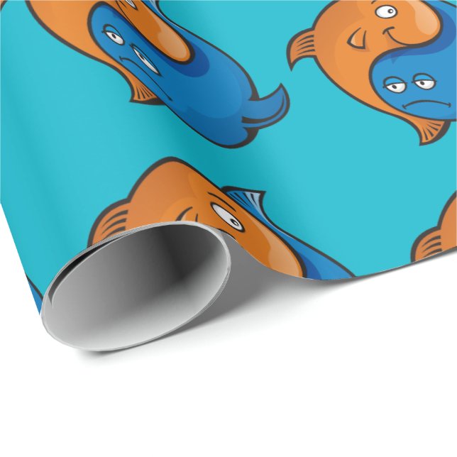 Yin Yang Fish Cartoon Geschenkpapier (Rolleneckpunkt)