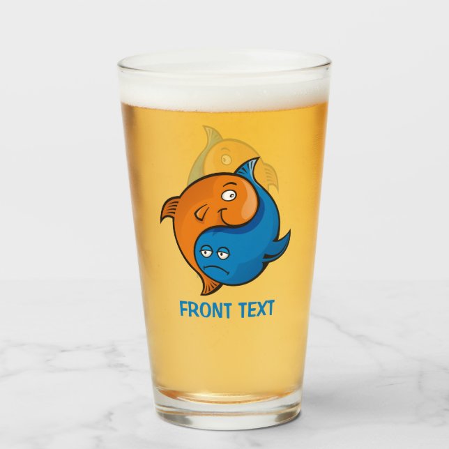 Yin Yang Fish Cartoon Glas (Vorne (Gefüllt))