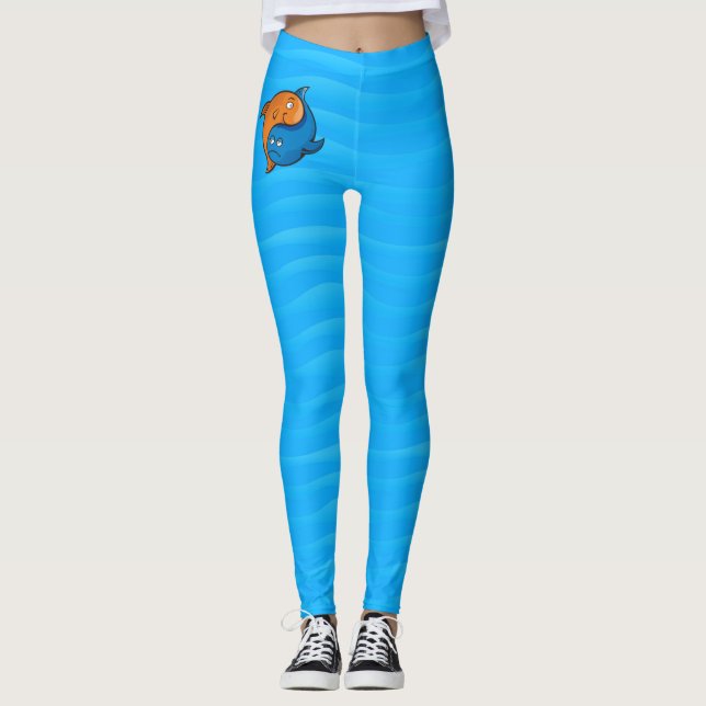 Yin Yang Fish Cartoon Leggings (Vorderseite)