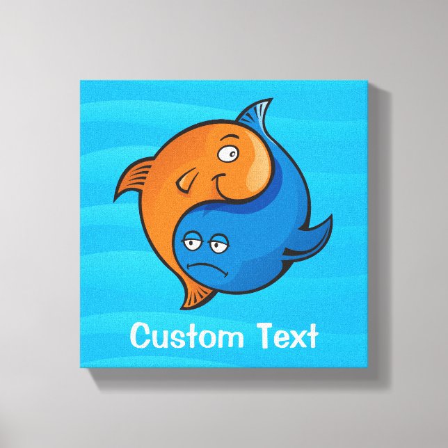 Yin Yang Fish Cartoon Leinwanddruck (Vorderseite)