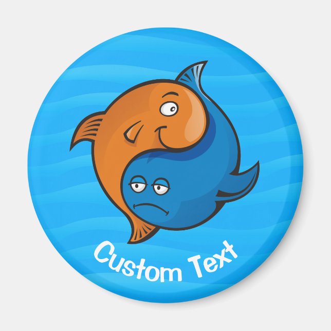 Yin Yang Fish Cartoon Magnet (Vorne)