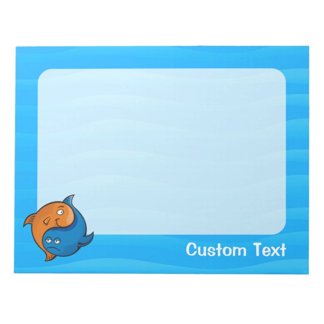 Yin Yang Fish Cartoon Notizblock (Vorderseite)