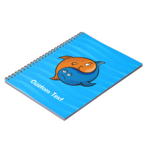 Yin Yang Fish Cartoon Notizblock