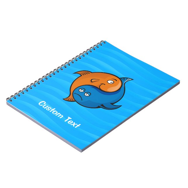 Yin Yang Fish Cartoon Notizblock (Linke Seite)