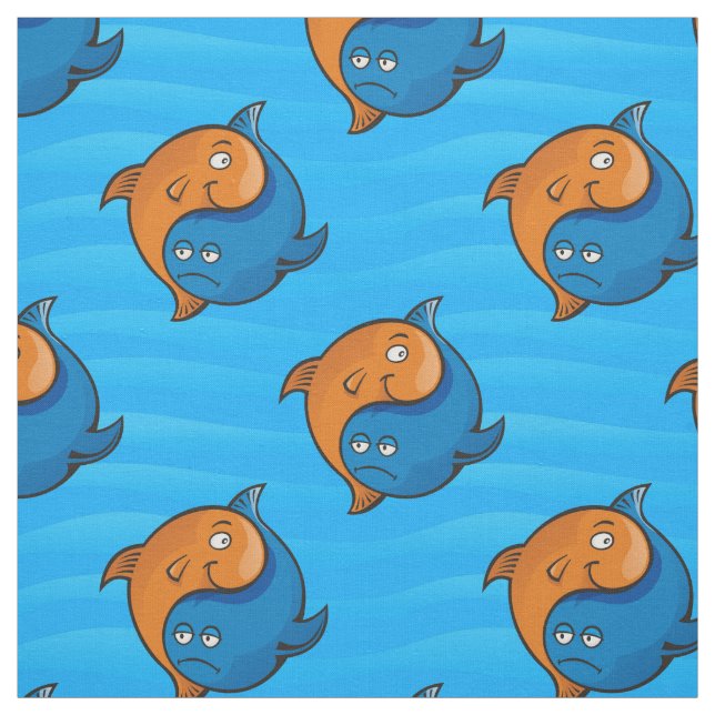Yin Yang Fish Cartoon Pattern Stoff (Muster)