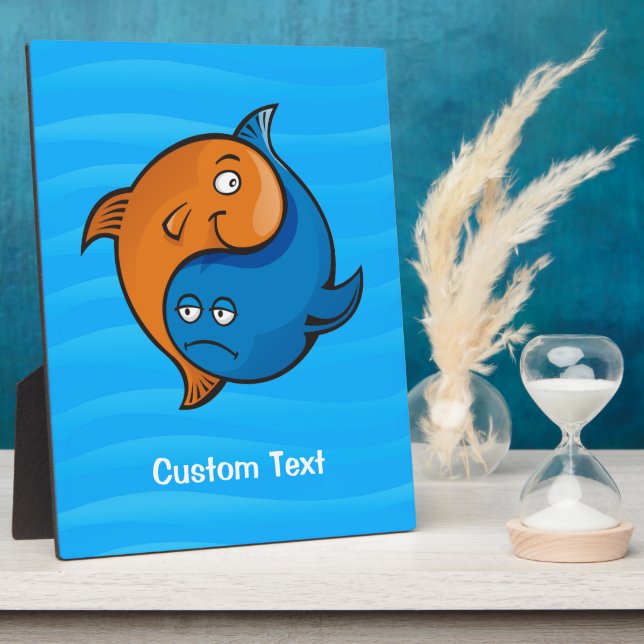 Yin Yang Fish Cartoon Platte Fotoplatte (Seite)