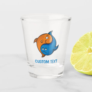 Yin Yang Fish Cartoon Schnapsglas