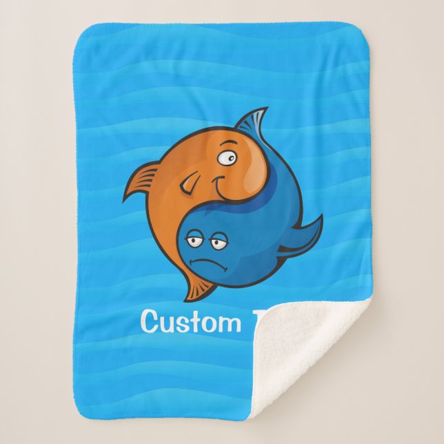 Yin Yang Fish Cartoon Sherpadecke (Vorderseite)