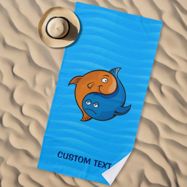 Yin Yang Fish Cartoon Strandtuch (Von Creator hochgeladen)