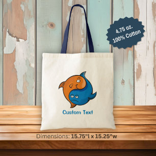 Yin Yang Fish Cartoon Tote Tag Tragetasche