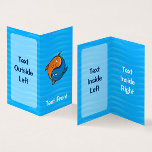 Yin Yang Fish Cartoon Vertikal Visitenkarten