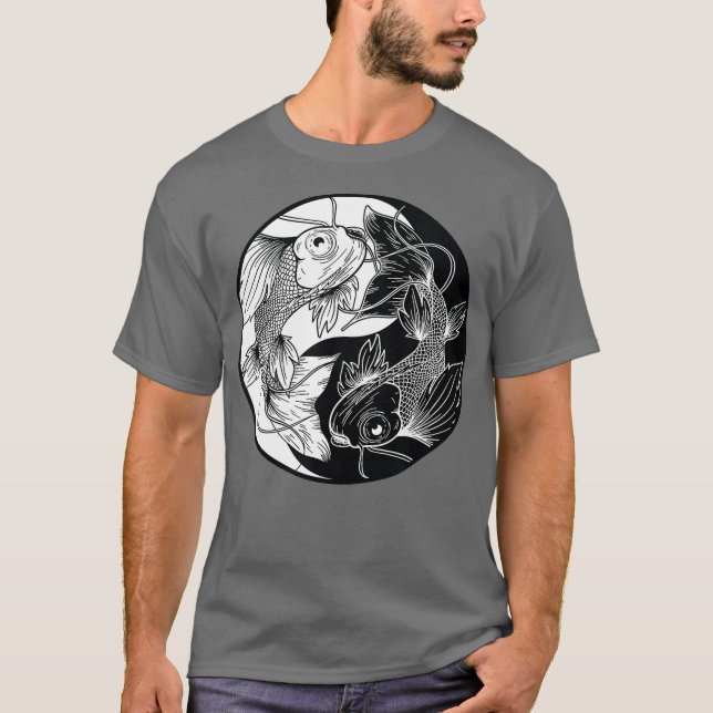 Yin Yang Fish Koi Fish T-Shirt (Vorderseite)